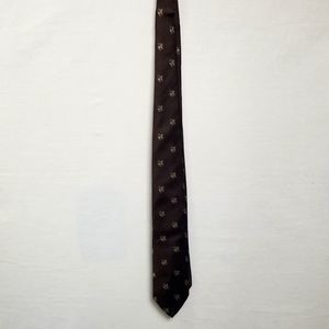 Vintage Tergal Neck Tie Brown With Polo Riders